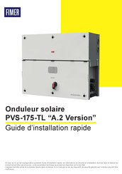 Fimer PVS-175-TL Guide D'installation Rapide