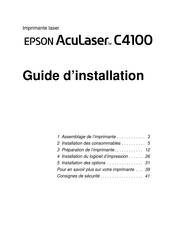 Epson AcuLaser C4100 Guide D'installation