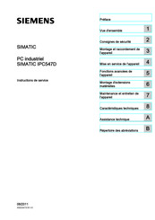 Siemens SIMATIC IPC547D Instructions De Service