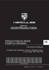 Hercules Futura Sport I-F8 Traduction Du Mode D'emploi Original