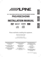 Alpine PKG-RSE3HDMI Guide D'installation