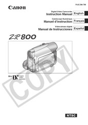 Canon ZR800 Manuel D'instruction