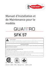 Radiant Quattro SFK 57 Manuel D'installation Et De Maintenance