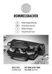 Rommelsbacher KG 2000 Twin Set Mode D'emploi