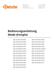 Bartscher 289.106 Mode D'emploi