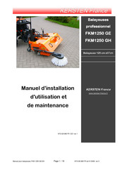 Kersten FKM1250 GE Manuel D'installation, D'utilisation Et De Maintenance