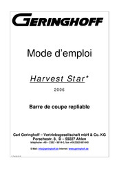 Geringhoff Harvest Star Mode D'emploi