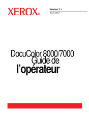 Xerox DocuColor 8000 Guide De L'opérateur