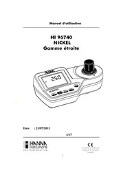 Hanna Instruments NICKEL HI 96740 Manuel D'utilisation