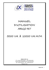 DC ARGO RT 10000 VA Manuel D'utilisation