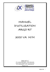 DC ARGO RT 3000 VA Manuel D'utilisation
