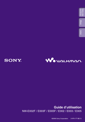 Sony WALKMAN NW-e003F Guide D'utilisation