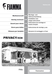 Fiamma PRIVACY ROOM 350 Instructions De Montage Et Mode D'emploi