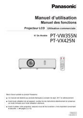 Panasonic PT-VX425N Manuel D'utilisation