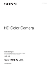 Sony HXC-100 Mode D'emploi