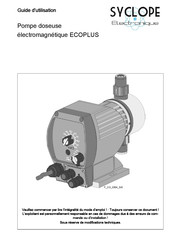 SYCLOPE electronic ECOPLUS Guide D'utilisation