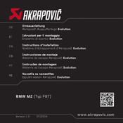 Akrapovic Evolution BMW M2 Instructions D'installation