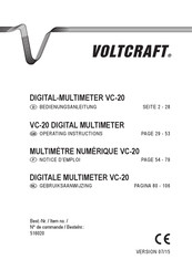 VOLTCRAFT VC-20 Notice D'emploi