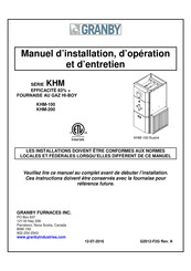 Granby KHM-100 Manuel D'installation, D'opération Et D'entretien