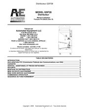 AUTOMATED EQUIPMENT GDF28 Manuel D'utilisation
