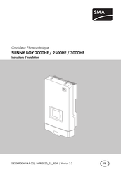 SMA SUNNY BOY 2000HF Instructions D'installation