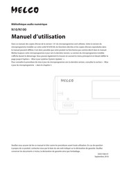 Melco N10 Manuel D'utilisation