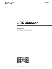 Sony LMD-2451W Mode D'emploi