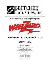 BETTCHER INDUSTRIES WHIZARD 214 Mode D'emploi