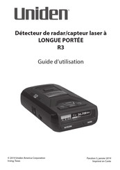 Uniden R3 Guide D'utilisation