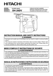 Hitachi DH 20DV Mode D'emploi Et Instructions De Securite