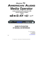 American DJ American Audio Media Operator Guide D'utilisation Et Manuel De Reference