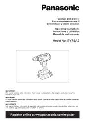 Panasonic EY74A2 Instructions D'utilisation