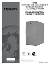 Olsen GTHB080 Manuel D'installation, D'emploi Et D'entretien