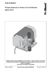 ProMinent alpha ALPc Guide D'utilisation