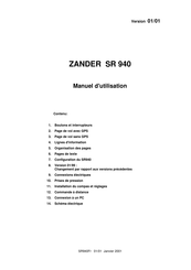 ZANDER SR 940 Manuel D'utilisation