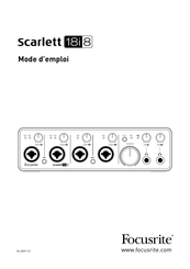 Focusrite Scarlett 18i8 Mode D'emploi