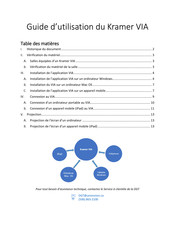 Kramer VIA Guide D'utilisation