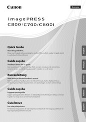 Canon imagePRESS C600i Guide Rapide