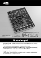 Roland EDIROL M-10DX Mode D'emploi