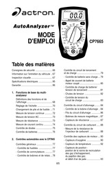 Actron AutoAnalyzer CP7665 Mode D'emploi