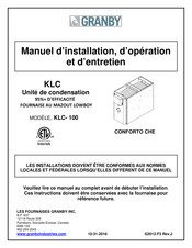 Granby KLC- 100 Manuel D'installation, D'opération Et D'entretien