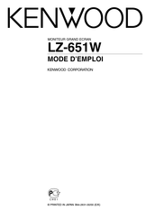 Kenwood LZ-651W Mode D'emploi