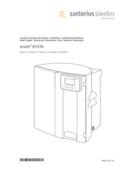 Sartorius Stedim Biotech arium 61316 Mode D'emploi