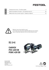 Festool CARVEX PSC 420 EB Notice D'utilisation D'origine