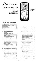 Actron Auto TroubleShooter CP7677 Mode D'emploi