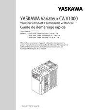 YASKAWA CA V1000 CIMR-V4A0018F Guide De Démarrage Rapide