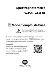 Konica Minolta CM-23d Mode D'emploi De Base