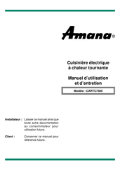 Amana CARTC7500 Manuel D'utilisation Et D'entretien