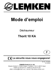 LEMKEN Thorit 10 KA Mode D'emploi
