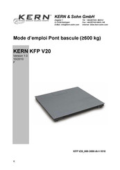 KERN KFP 600V20SM Mode D'emploi